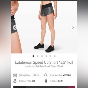4/$50 Lululemon Speed up Foil never worn